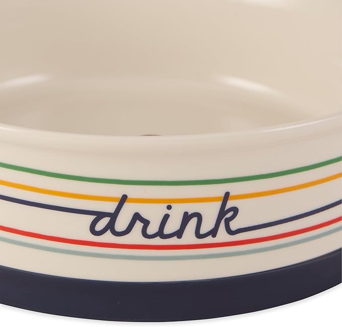 Bone Dry Ceramic Food Bowls, Non-Slip & Dishwasher Safe, Small Set, 4.25x2 Eat/Drink