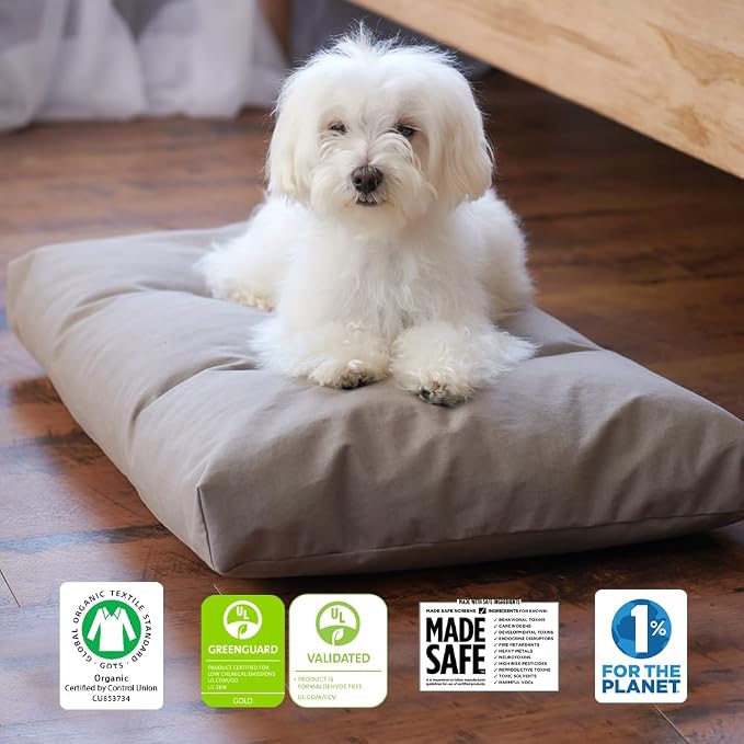 Naturepedic Organic Pet Bed Cover - Washable Waterproof Mattress Protector - Removable Cover for Dog and Cat Bed - Medium