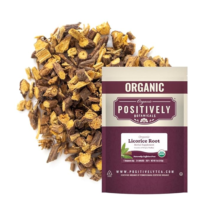 Organic Positively Botanicals Company, Licorice Root, Herbal Tea Loose Leaf Botanical, 4 Ounce