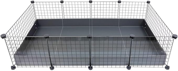 GuineaDad Piggy Condo – Premium C&C Cage for Guinea Pigs & Small Animals with Coroplast Base | Acrylic and C&C Grids for Small Pets (C&C Grids, Standard (29" x 58.5" x 14.5"))