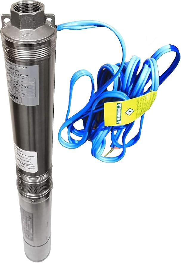 Hallmark Industries MA0419X-12A Deep Well Submersible Pump, 2 HP, 230V, 35 Gpm, 420 feet, Stainless Steel