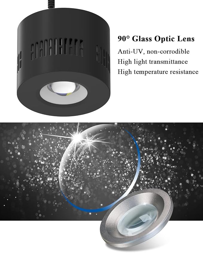 Lominie Aquarium LED Light, Reef Coral Light Saltwater Aquarium Light Full Spectrum with Remote Control Gooseneck for 10 Gallon Fish Tank