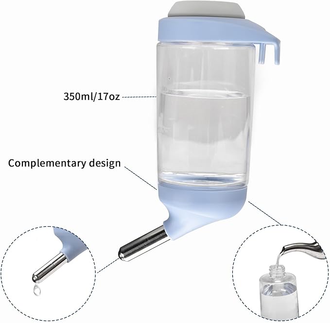 SANGLE SOPFFY Rabbit hay Feeder Small Animal Feeding Set with 350ml Water Bottle, Hay Rack for Guinea Pigs, Chinchillas