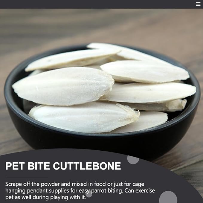 UKCOCO 12 Sets Natural Cuddle Bone Chew Toys, Chewing Cuttlefish Bone Bird Parrot Cage Bite Toys for Parakeets Cockatiel Macaw Conur 10-12CM