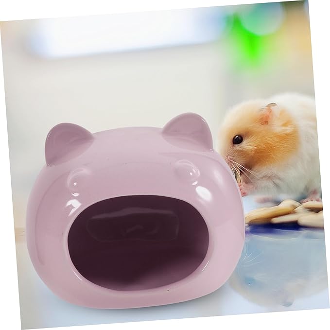 BESPORTBLE Cozy Ceramic Hamster Hideout House Adorable Small Pet Bed for Guinea Pigs Rats and Hedgehogs Lightweight and Portable Design Light Purple