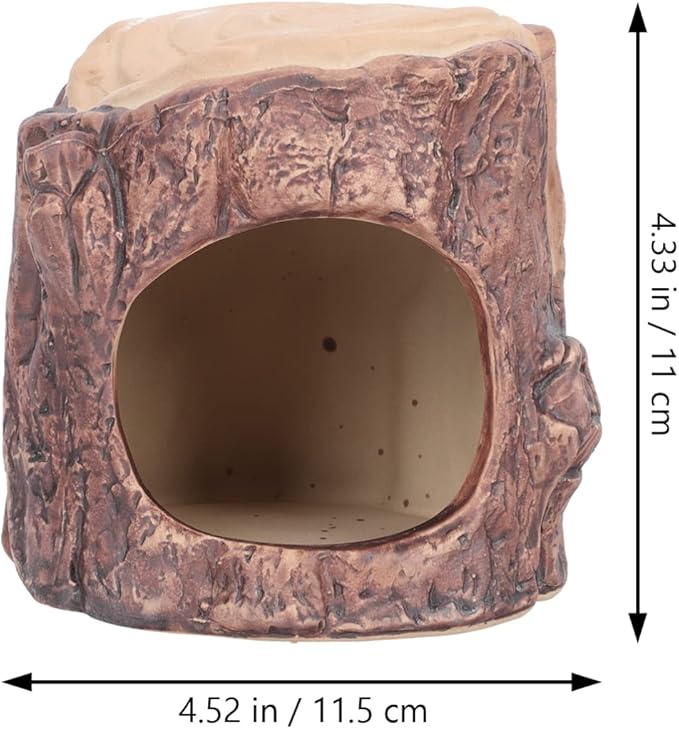 Yardwe Ceramic Hamster Nest Small Animal Hideout with Cooling Design Portable Pet Bed for Hamsters Gerbils Hedgehogs 4.5 Inch Square