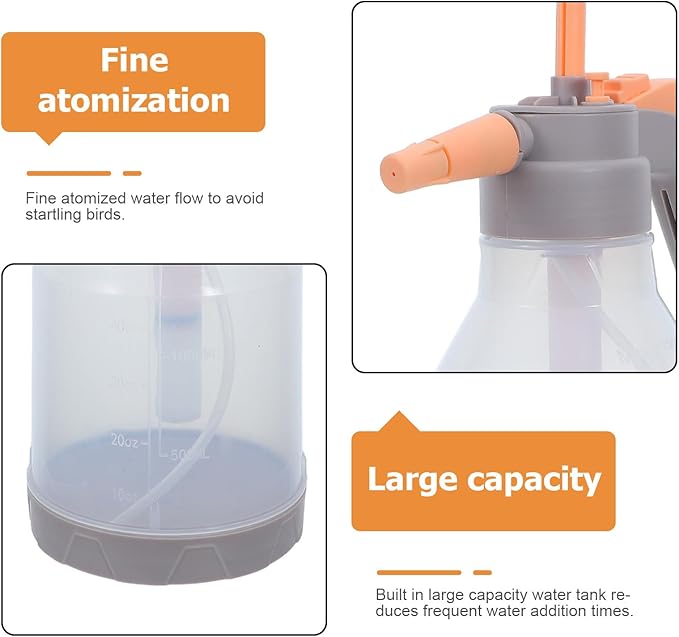 Pet Bird Bath Mister: Handheld Bathing Sprayer for Parrots and Cockatiels - Mister Cleaner for Pet Bird Cage Shower and Cleaning 1.5L/50.72 Fl Oz