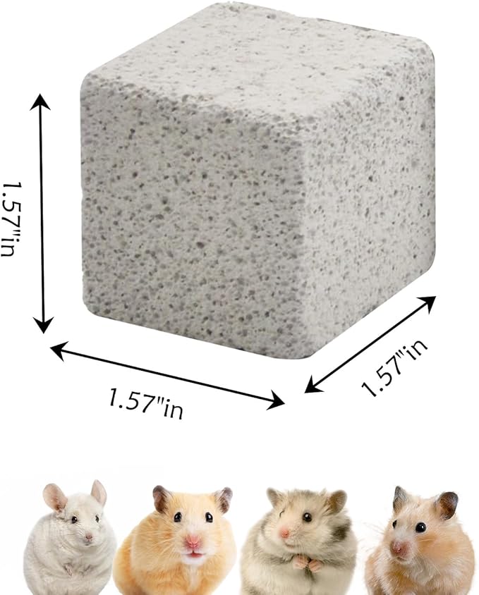 PINVNBY 9 Pcs Lava Blocks for Chinchillas,Hamster Chew Stones Square Mineral Calcium Bunny Teeth Pumice Grinding Chew Toys for Guinea Pig Rat Rodent