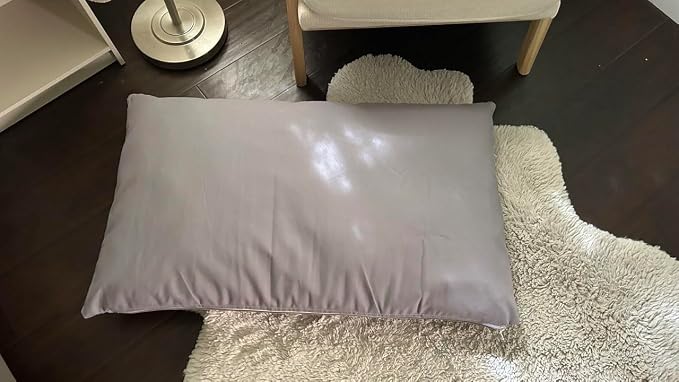Natural Cotton Canvas Dog Bed – Raw Cotton Filled Pet Cushion Insert, Breathable Eco-Friendly Dog Mattress, Durable Washable Cover with Zipper (Blue Gray, Medium 42"x29"x4")