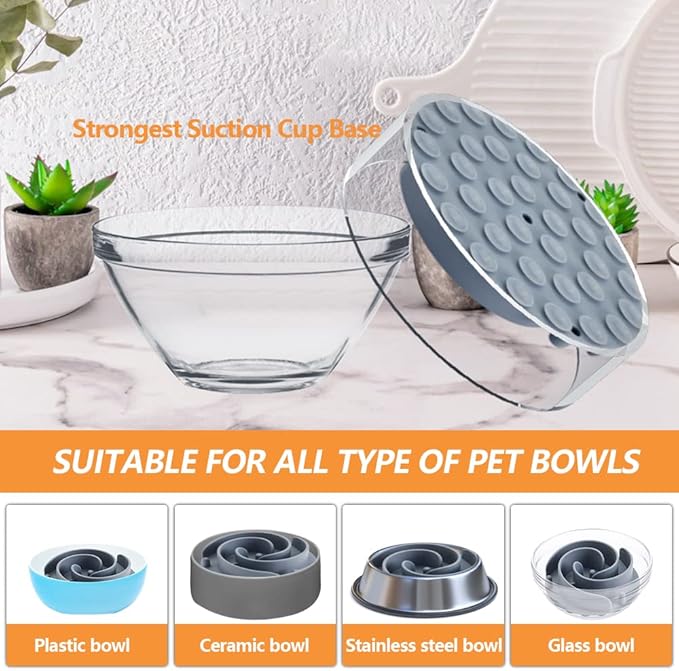 Slow Feeder Dog Bowls Insert, Animire Soft Silicone Slow Eating Food Bowl for Small, Medium and Large Dogs