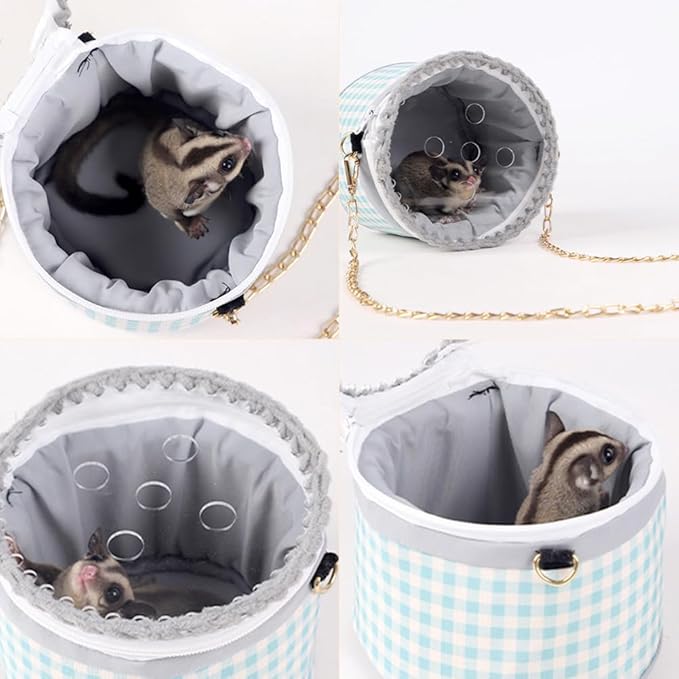 La La Pet® Creative Hamster Carrier Bag with Adjustable Chain Small Pet Travel Bag Sugar Glider Carrier Bag Hedgehog Carrier Bag Guinea Pig Carrier Bag for Outdoor Use