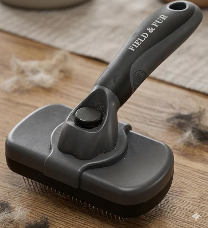 FIELD & FUR Slicker Brush: Essential Dog & Cat Grooming Tool for Shedding, Detangling, and Daily Care - Perfect for Doodles, Poodles, and Puppies with Comfortable Grip and Fine Stainless Steel Pins