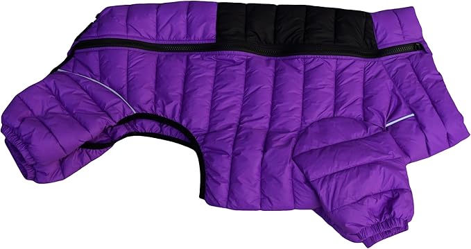 Warm Dog Coat, Waterproof Windproof Reflective Jacket - Zippered, Adjustable Outdoor Snow Jacket for Small to Large Dogs - Purple XL