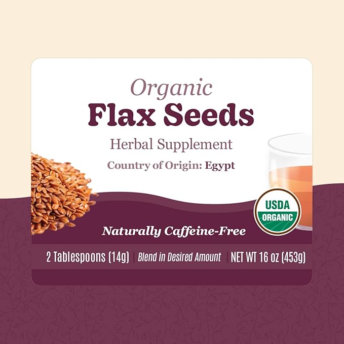 Organic Positively Botanicals Company, Flax Seeds, Herbal Tea Loose Leaf Botanical, 16 Ounce