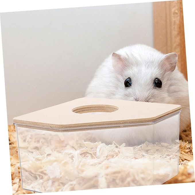 Happyyami Hamster Bath Box for Chinchilla Dust Bath Guinea Pig Accessories Large Small Pet Supplies