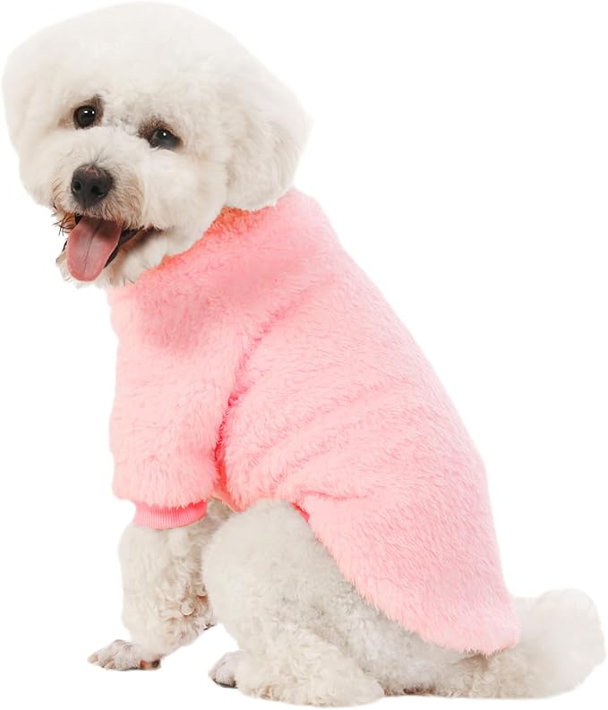 Dog Sweater, 3 Pack Dog Sweaters for Small Dogs, Dog Clothes for Small Dogs Girl Boy, Ultra Soft and Warm Puppy Sweater Dog Coat for Winter Christmas (S, Pink+Purple+Peach)