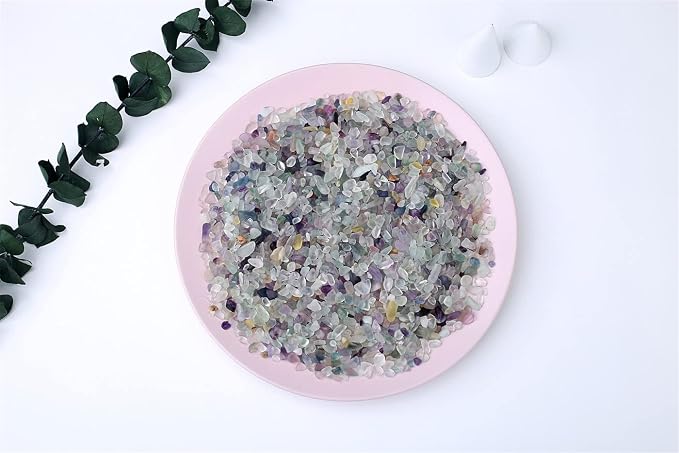 Natural Multicolor Fluorite Crystal Quartz Rocks Chips Vase Filler Rocks for Succulent Plant Small Fish Tank Aquarium Gravel Decorative Pebbles Stones(200 gram)