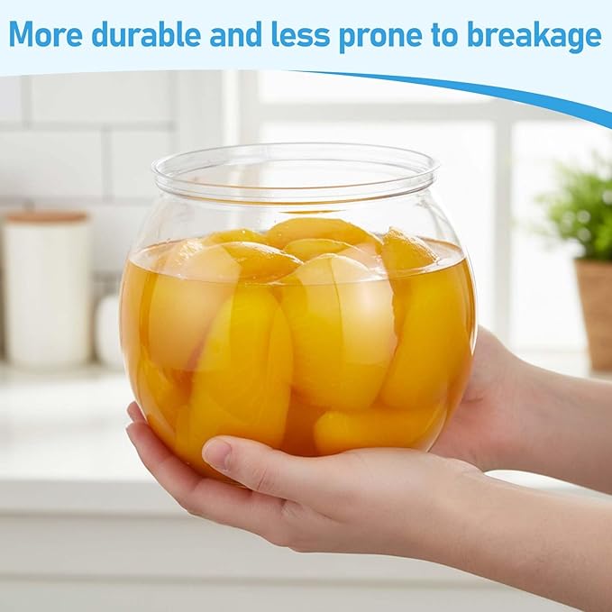 Mini Plastic Fish Bowl, 50 oz Decorative Fish Bowls Unbreakable Plastic Betta Fishes Tank Clear Round Desktop Vases Bowls for Home Decor, Centerpiece Vases, Candy, Party Favors (Style 2)