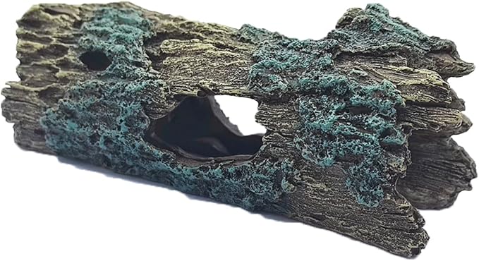 Tfwadmx Reptile Hide Cave Small Resin Aquarium Deoration Cave Hollow Tree Trunk Log Fish Tank Ornament Hideout for Small Reptile Gecko Tarantula Fish Shrimp7.3 * 2.7 * 2.7IN