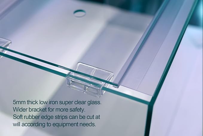 Allcolor Artisan Grade Ultra Clear Rimless Aquarium Tank (21Gal) | Low Iron Glass Fish Tank for Professional Aquascaping and Planted Layouts, 6-60 Gallons (21Gal - Top Glass Canopy)