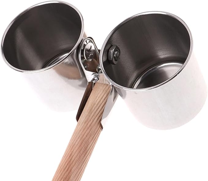 Parrot Feeding Cups Bird Feeding Double-Sided Cup with Clamp Holder Fit for Bird Wooden Perch