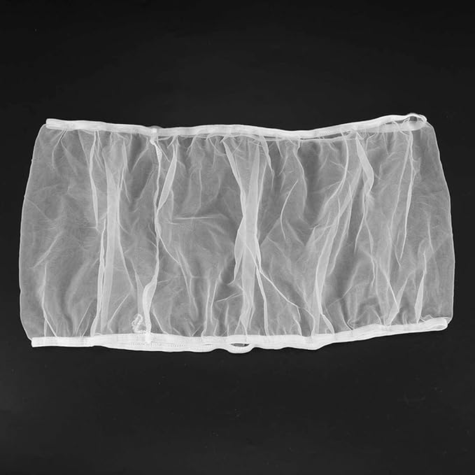 4X Bird Cage Cover Seed Catcher Bird Cage Mesh Net Cover Skirt Guard (White-M)