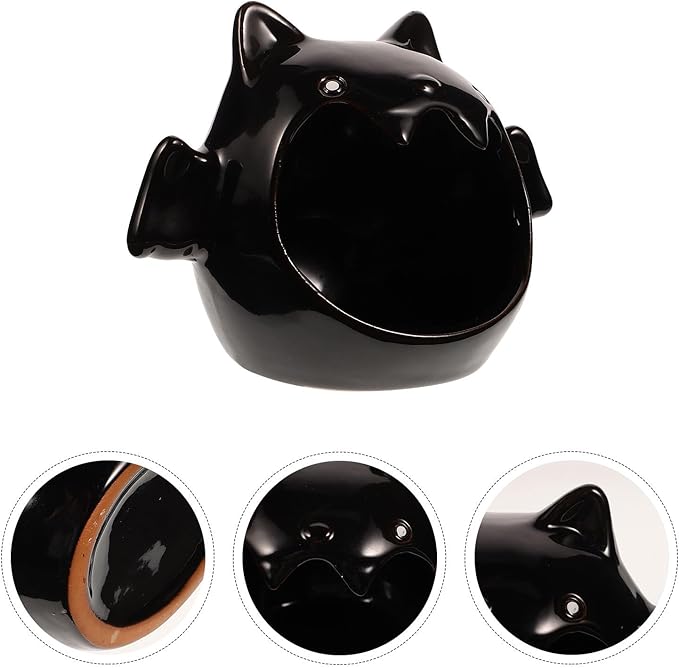 Ipetboom Ceramic Hamster Hideout Bat Shape Cooling Nest for Small Pets Perfect for Hamsters Gerbils and Chinchillas - All Season Use