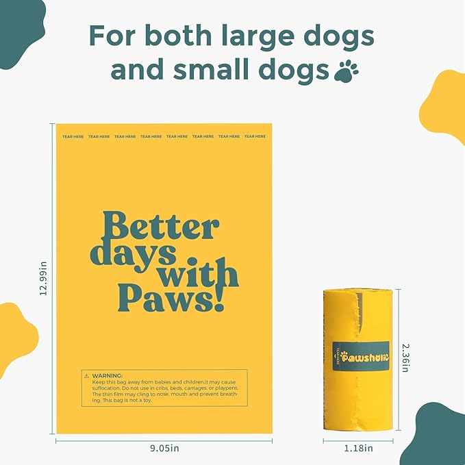 Dog Poop Bags Rolls Extra thick and Guaranteed Leak Proof Poop Bags for Dogs,120 Count 8 Rolls,Unscented,Cornstarch Based Doggie Poop Bag for Puppy and Big Dogs