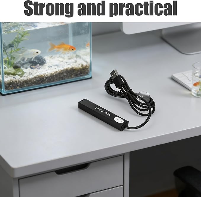 jojofuny 2pcs USB Powered Aquarium Heating Rod 5w Submersible Betta Fish Tank Heater with Auto Thermostatic Control and Aluminium Alloy Compact Design for Home Use and Mini Tanks