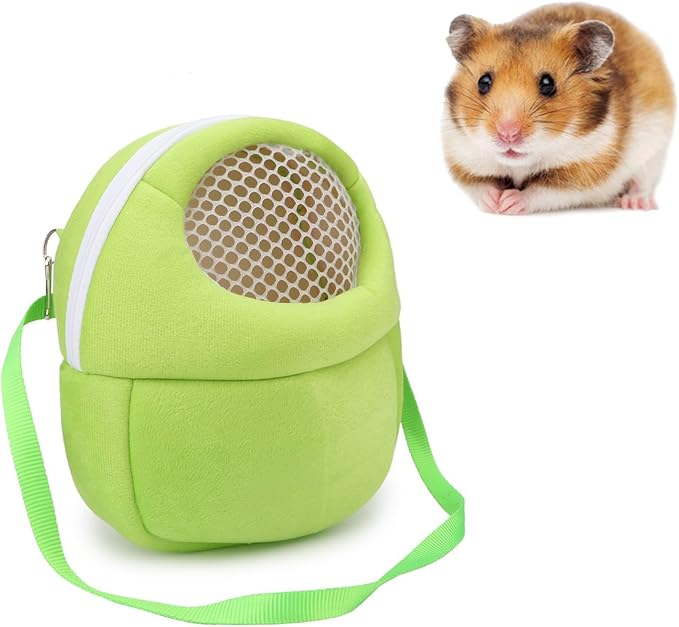 Hypeety Pet Carrier Bag Pet Sling Carrier Backpack Portable Travel Backpack Breathable Outgoing Bag bonding Pouch for Small Pets Hedgehog Hamsters Sugar Glider Chinchilla Guinea Pig (Green)