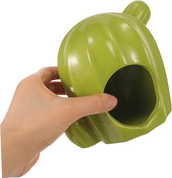Ceramic Hamster Hideout Cactus-Shaped Cooling Nest for Small Pets Comfortable for Hamsters and Other Small Animals Decorative and Fun
