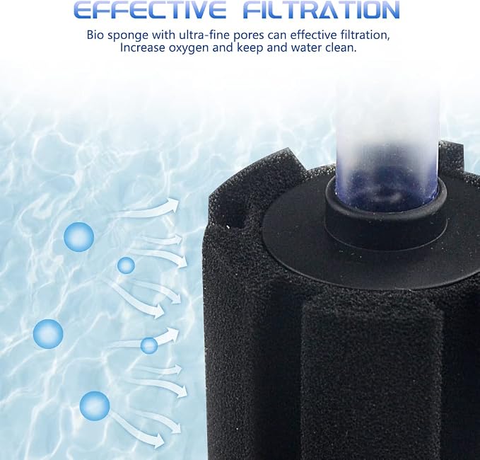 WMYCONGCONG 6 PCS Aquarium Sponge Filter Fish Tank Aquarium Soft Biochemical Sponge Filter for 10-20 Gallon Breeding Fry Betta Shrimp Fish Tank