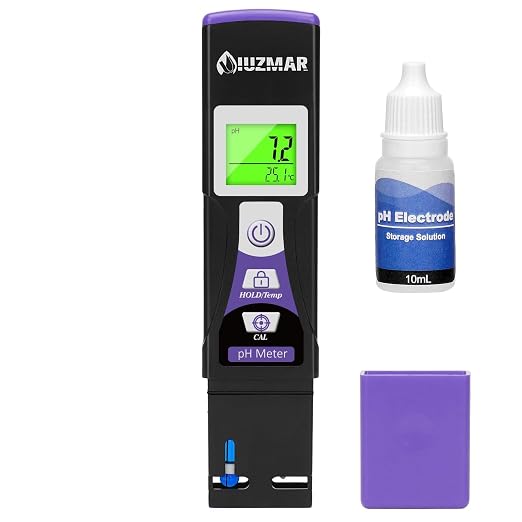 Water pH Meter Digital pH Tester with pH Test Strips Color Display | Measure pH Value of Swimming Pool Aquarium Hydroponics Drinking Water Spa Hot Tub Kombucha Home Brew