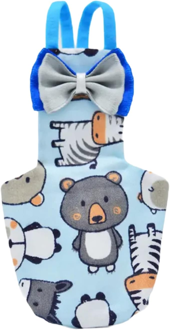 Bird Flight Suits Diapers for Monk Parakeets, Conures, Lovebirds, Cockatiels Flight Suits, Parrot Clothes, Bird Training Nappy Suit Liners Clothes (Small,Blue-B)