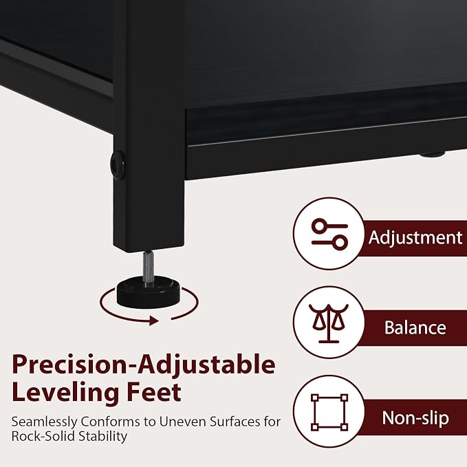 20-29-37 Gallon Fish Tank Stand, Black | Power Outlets, 2 Drawers