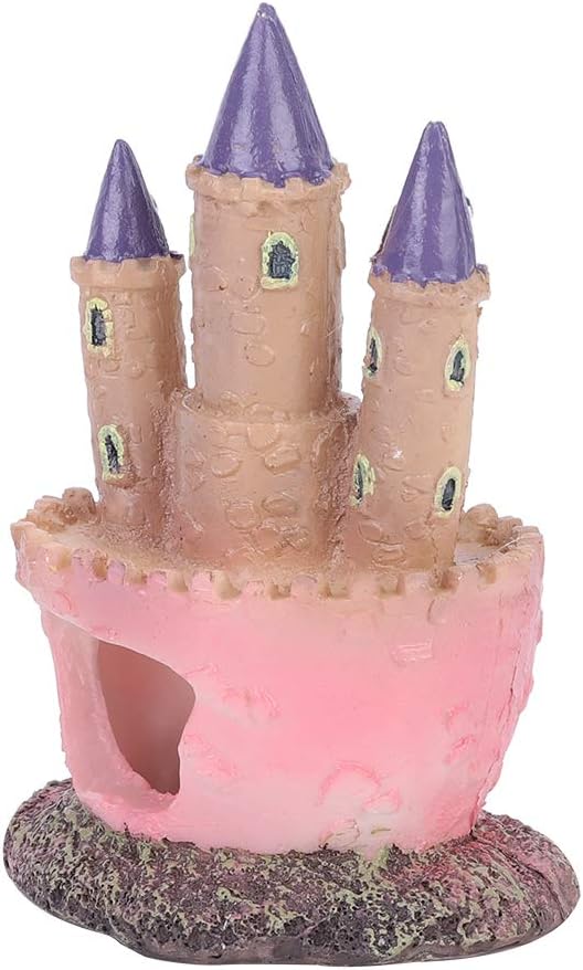 AYNEFY Aquarium Castle Decorations,Resin Cartoon Castle Shape Fish Cave Hideouts Ornaments Aquarium Landscape Decoration for Freshwater and Saltwater Fish