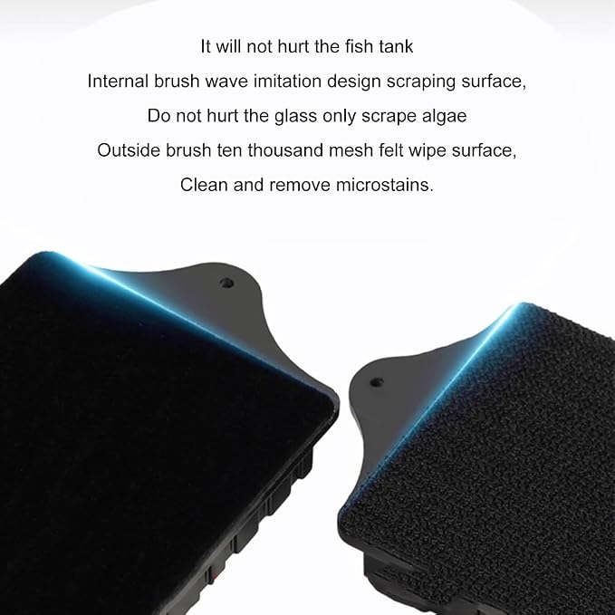 Chiffonade Black Plastic Aquarium Magnetic Cleaning Tool Floating Design Moss Remover Fish Tank Cleaner