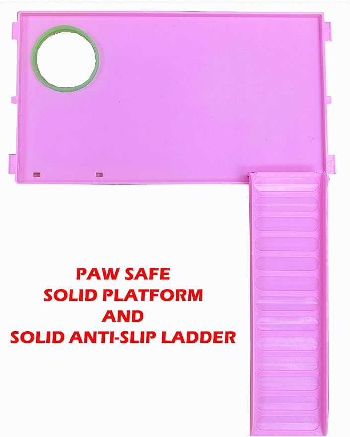 Pink 5-Floors Large Twin Tower Syrian Hamster Rodent Gerbil Mouse Mice Rat Cage with Crossover Tube Tunnel