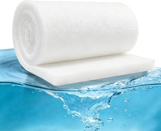 Promising Aquarium Filter Floss Roll, Fish Tank Pond Filter Media Pad | Cut-to-Fit Filter Material for Aquariums, Ponds, Garden Water Features & Turtle Tanks, 39.4 x 11.8in, 1 Pack, White