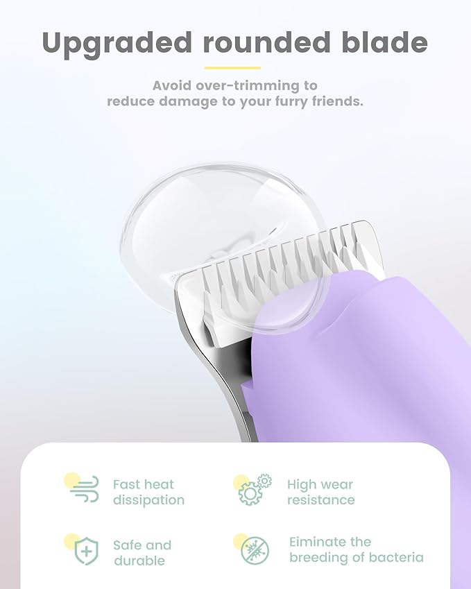 PAPMINI Dog Paw Trimmer with LED Display,35dB Ultra-Low Noise Dog Grooming Clippers,Cordless Paw Trimmers for Dog's Feet with LED Light,Type-C Rechargeable Cat Hair Trimmer for Paws, Ears, Face, Rump