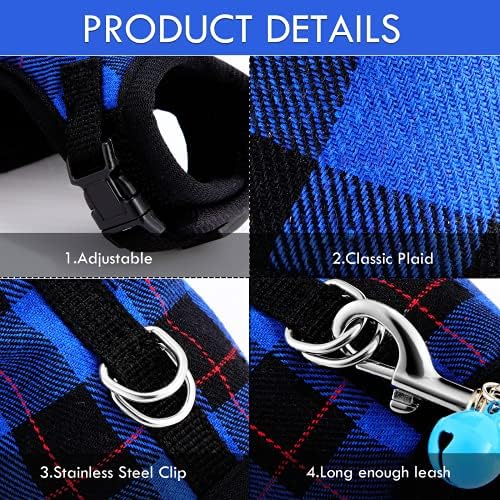 2 Pieces Guinea Pig Harness and Leash with Safety Bell Adjustable Hamster Ferret Harness and Leash Set No Pulling Walking Vest for Ferret Chinchilla and Similar Small Animals(L, 9-10 Inch Chest)