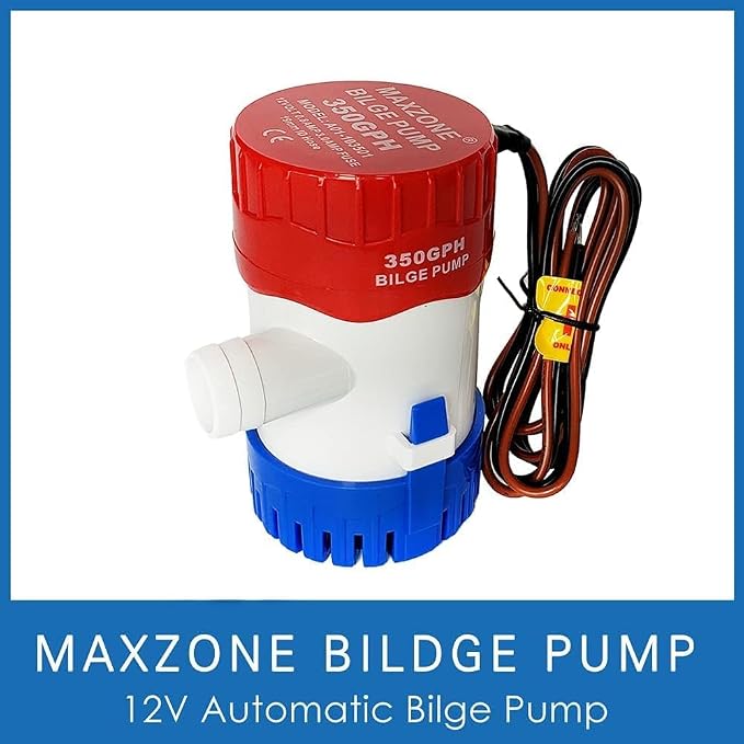 Submersible Boat Bilge Water Pump 12v Non-Automatic Marine Electric Bilge Pump for Ponds, Pools, Spas Silent, Boat Caravan RV Submersible