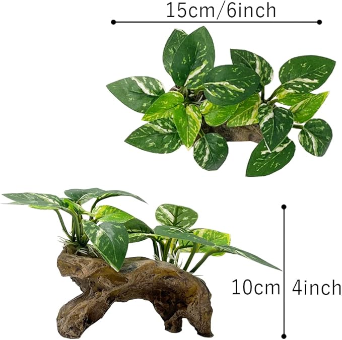 Fish Tank Decorations Aquarium Decor Ornaments Betta Silk Leaf pad Hammock Artifical Driftwood cave Goldfish Bowl Accessories (Type-C)