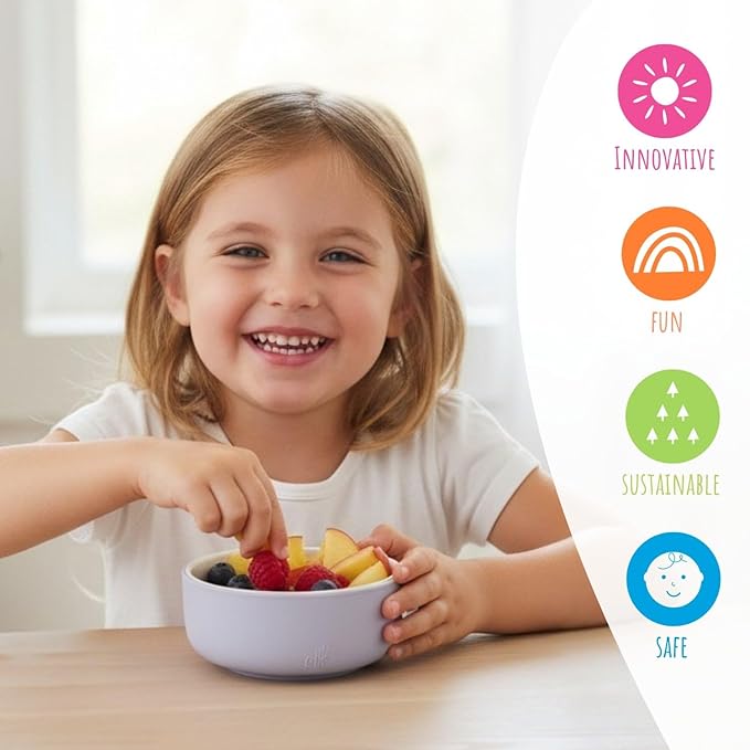 Elk and Friends Kids Porcelain Bowls with Silicone Sleeves | Suitable for Babies/Toddlers | Microwave & Dishwasher Safe | Non Slip Dinnerware | Snack Dishes | 2 Pack