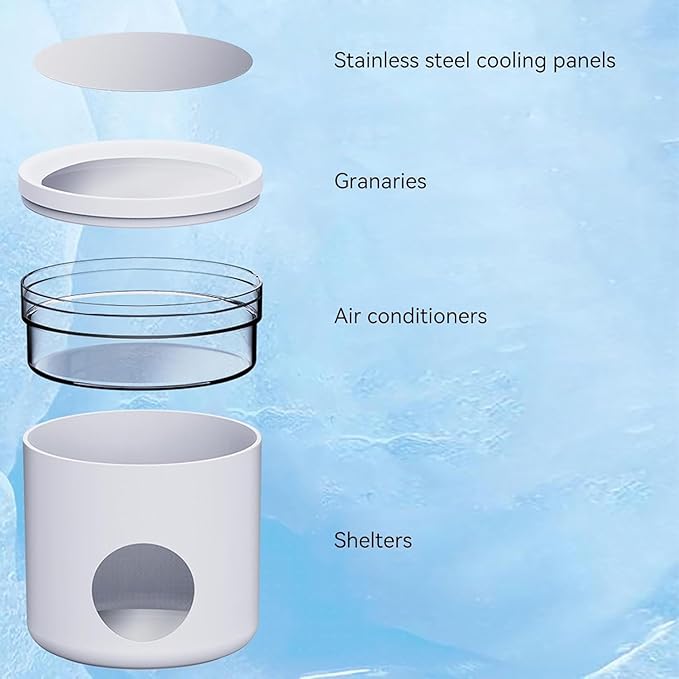 Hamster Hideout, Hamster Cage Habitat Creative Cooling Hamster Bed, 2 Ice Packs Included,Hideouts for Syrian Dwarf Hamsters Guinea Gerbils Lemmings or Other Similar-Sized Small Pet (White)