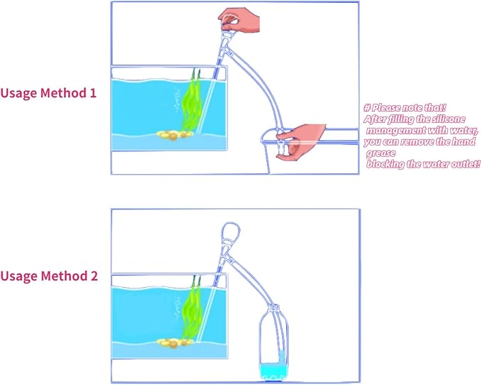 DODO Aqua mini Aquarium Exchanger，Fish Tank Cleaning and Aquarium Water Exchanger siphoning. Ideal for Cleaning Small Fish Tanks and Sucking Away Dirt from the Bottom of the Tank.