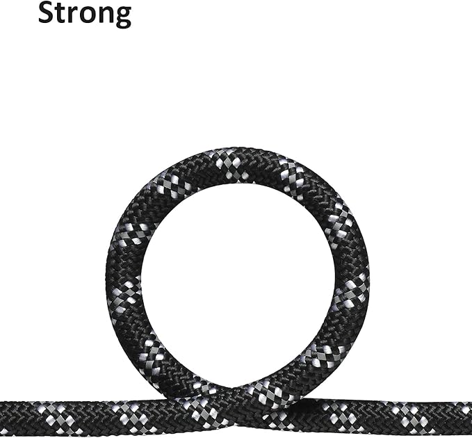 Reflective Rope Check Cord Dog Leash - 16FT/50FT, Heavy Duty for Large, Medium, Small Dogs - Walking, Camping, Yard