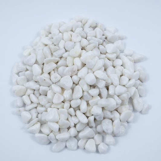 Colored Aquarium Gravel,Colorful Pea Gravel,Garden Rocks,Decorative Stones Rocks for Fish Tank,Aquarium,Fairy Garden Decor,Planters,Vase Fillers,Landscaping,1 Pound (White, 6-9mm)