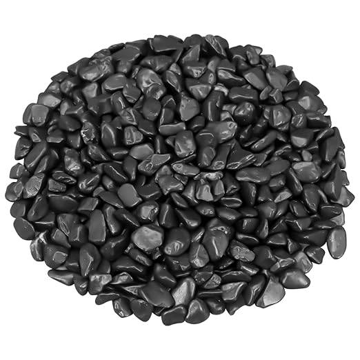 Decorative River Rocks & Landscaping Pebbles for Potted Plants | Smooth Polished Pebbles for DIY Resin Art, Vase Fillers, Aquarium Gravel, and Potted Plants(Black, 2 Pounds)