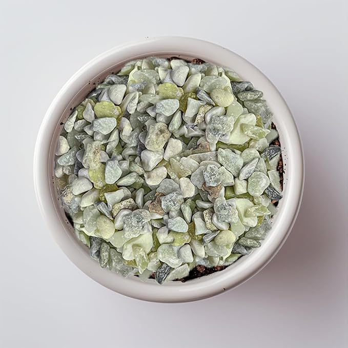 1.1 LB Natural Small Jade Gravels Mini River Rocks,Light Green Mix | Decorative Soil Cover Pebbles Stones for Succulent Plant,Planter Bonsai,Fairy Garden,Candle Home Decor